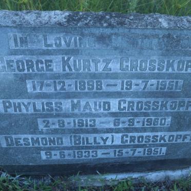 GROSSKOPFF George Kurtz 1898-1951 &amp; Phyliss Maud 1913-1960 :: GROSSKOPFF Desmond 1933-1951
