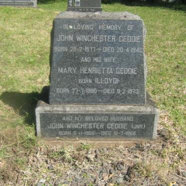 GEDDIE John Winchester 1877-1940 &amp; Mary Henrietta LLOYD 1880-1973 :: GEDDIE John Winchester 1905-1965