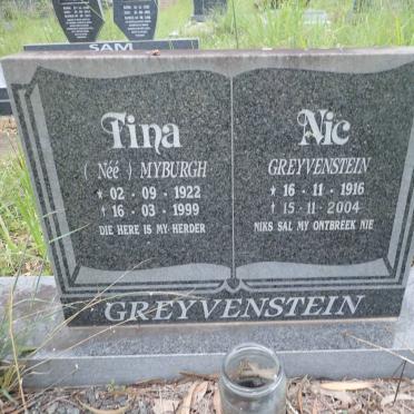 GREYVENSTEIN Nic 1916-2004 &amp; Tina MYBURGH 1922-1999