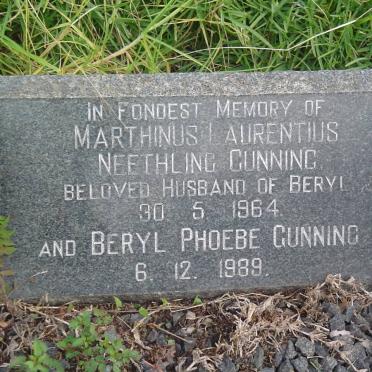 GUNNING Marthinus Laurentius Neethling -1964 &amp; Beryl Phoebe -1989