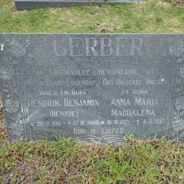 GERBER Hendrik Benjamin 1911-1980 &amp; Anna Maria Magdalena 1921-1997