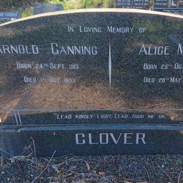 GLOVER Arnold Canning 1913-1983 &amp; Alice Mary 1904-1985