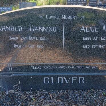 GLOVER Arnold Canning 1913-1983 &amp; Alice Mary 1904-1985