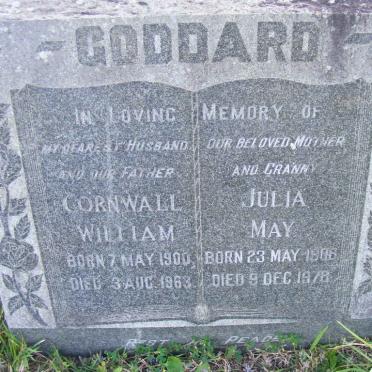 GODDARD Cornwall William 1900-1963 &amp; Julia May 1906-1978