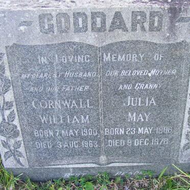GODDARD Cornwall William 1900-1963 &amp; Julia May 1906-1978