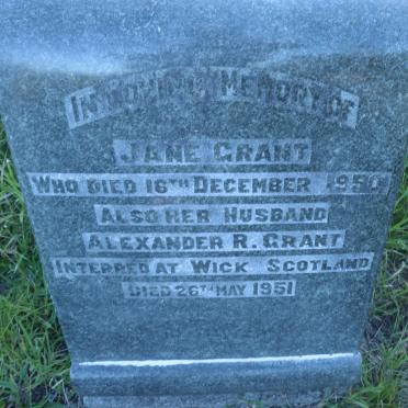 GRANT Alexander R. -1951 &amp; Jane -1950