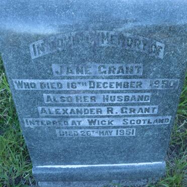 GRANT Alexander R. -1951 &amp; Jane -1950