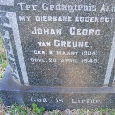 GREUNE Johan Georg, van 1904-1949