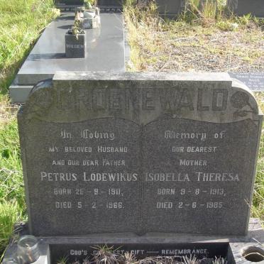 GROENEWALD Petrus Lodewikus 1911-1966 &amp; Isobella Theresa 1913-1985