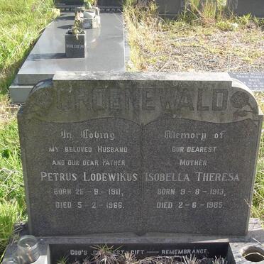 GROENEWALD Petrus Lodewikus 1911-1966 &amp; Isobella Theresa 1913-1985