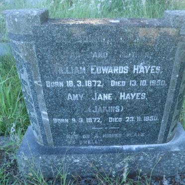 HAYES William Edwards 1872-1950 &amp; Amy Jane JAKINS 1872-1950