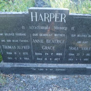 HARPER Thomas Alfred 1879-1965 &amp; Annie Beatrice Grace 1889-1977 :: HARPER Nora Violet 1912-1995
