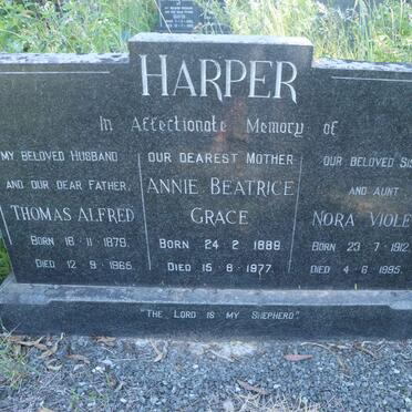 HARPER Thomas Alfred 1879-1965 &amp; Annie Beatrice Grace 1889-1977 :: HARPER Nora Violet 1912-1995