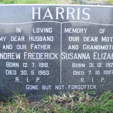 HARRIS Andrew Frederick 1918-1963 &amp; Susanna Elizabeth 1929-1997