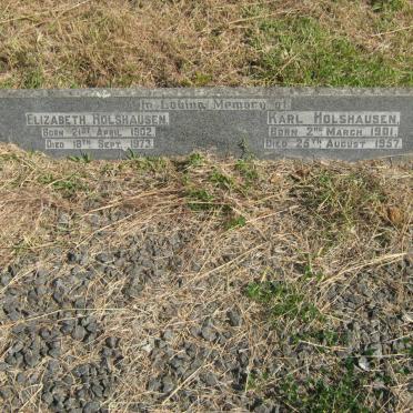 HOLSHAUSEN Karl 1901-1957 &amp; Elizabeth 1902-1973