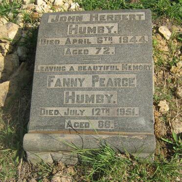 HUMBY John Herbert -1944 &amp; Fanny Pearce -1951