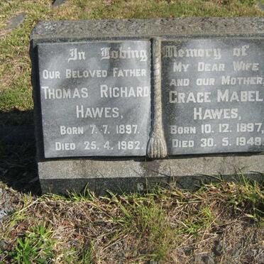 HAWES Thomas Richard 1897-1962 &amp; Grace Mabel 1897-1948