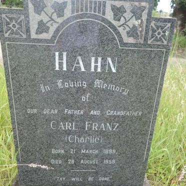 HAHN Carl Franz 1899-1959
