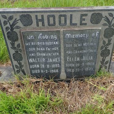 HOOLE Walter James 1895-1968 &amp; Ellen Julia 1908-1973