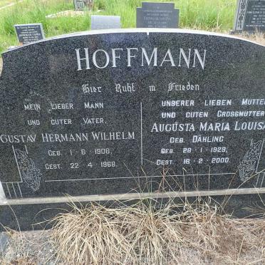 HOFFMANN Gustav Herman Wilhelm 1906-1968 &amp; Augusta Maria Louisa DAHLING 1929-2000