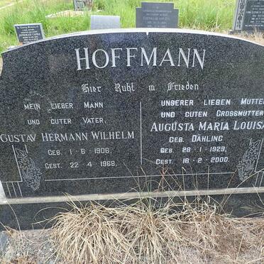 HOFFMANN Gustav Herman Wilhelm 1906-1968 &amp; Augusta Maria Louisa DAHLING 1929-2000