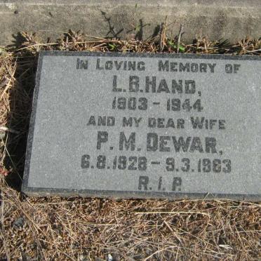 HAND L.B. 1903-1944 :: DEWAR P.M. 1928-1983