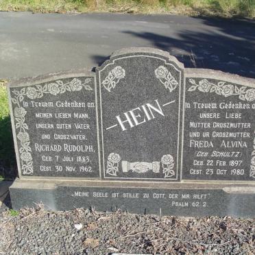 HEIN Richard Rudolph 1883-1962 &amp; Freda Alvina SCHULTZ 1897-1980