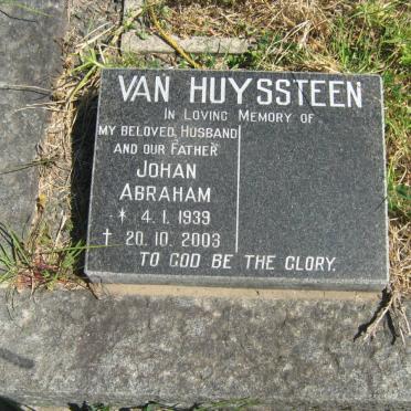 HUYSSTEEN  Johan Abraham, van 1939-2003