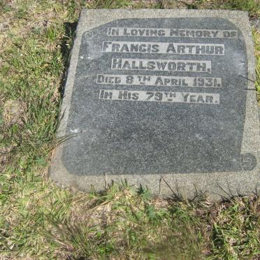 HALLSWORTH Francis Arthur -1931