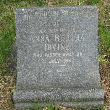 IRVINE Anna Bertha -1957