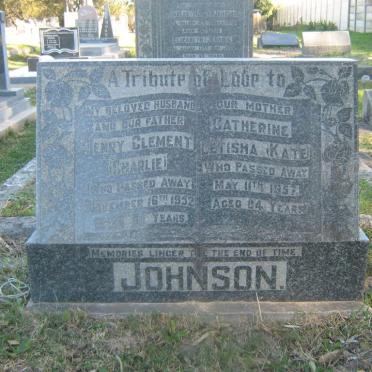 JOHNSON Henry Clement Charlie -1952  &amp; Catherine Letisha Kate -1957