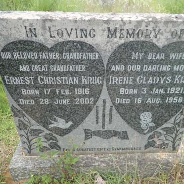 KRUG Ernest Christian 1916-2002 &amp; Irene Gladys 1921-1958
