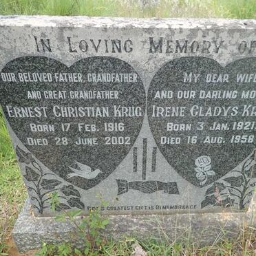 KRUG Ernest Christian 1916-2002 &amp; Irene Gladys 1921-1958