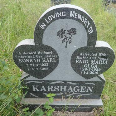 KARSHAGEN Konrad Karl 1922-1995 &amp; Enid Maria Olga 1929-2016