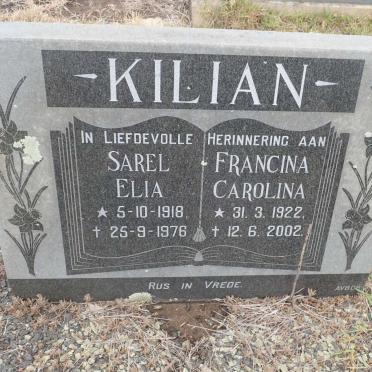 KILIAN Sarel Elia 1918-1976 &amp; Francina Carolina 1922-2002