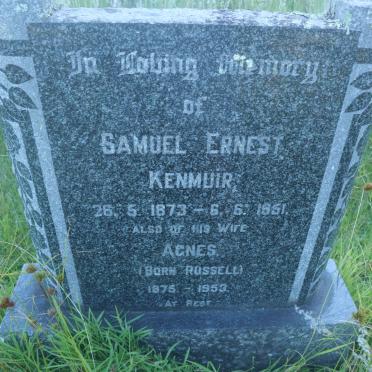 KENMUIR Samuel Ernest 1873-1951 &amp; Agnes RUSSELL 1875-1953