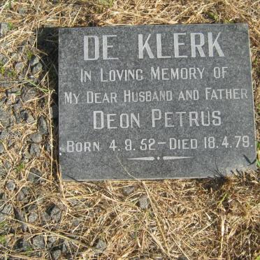 KLERK Deon Petrus, de 1952-1979