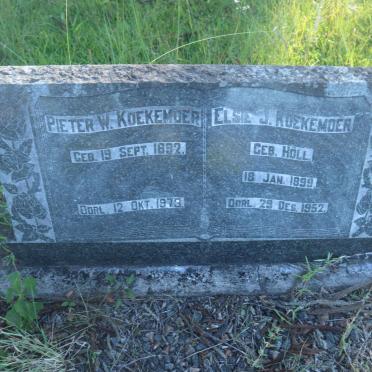 KOEKEMOER Pieter W. 1892-1973 &amp; Elsie J. HOLL 1899-1952