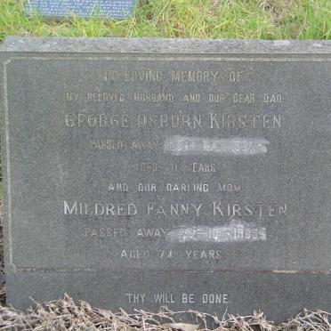 KIRSTEN George Osburn -1964 &amp; Mildred Fanny -1965