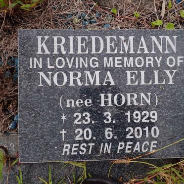 KRIEDEMANN Norma Elly nee HORN 1929-2010