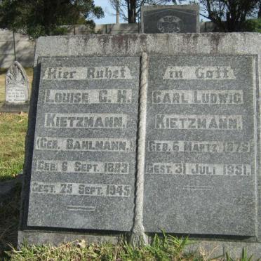 KIETZMANN Carl Ludwig 1876-1951 &amp; Louise C.H. BAHLMANN 1883-1945