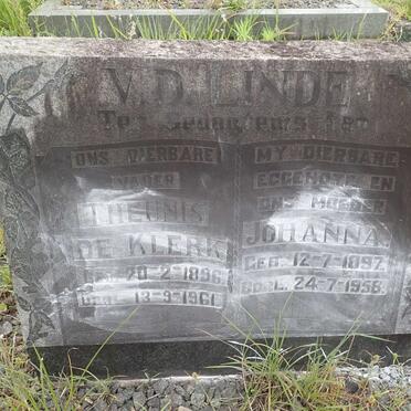 LINDE Theunis De Klerk, v.d. 1896-1961 &amp; Johanna 1897-1958