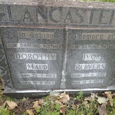 LANCASTER Ivor Redvers 1900-1962 &amp; Dorothy Maud 1903-1962