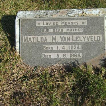 LELYVELD Matilda M., van 1924-1964