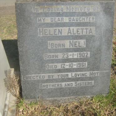 LANGE Helen Aletta, de nee NEL 1902-1961