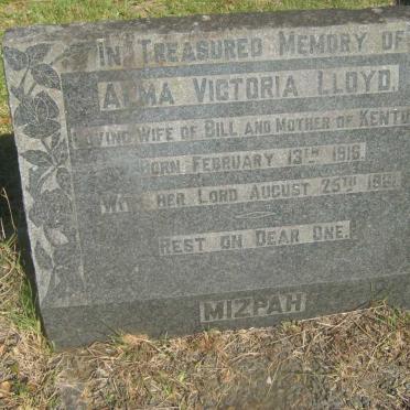 LLOYD Alma Victoria 1916-1961