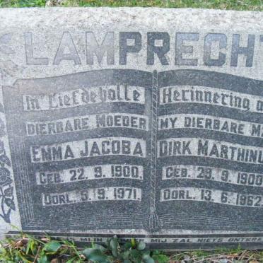 LAMPRECHT Dirk Marthinus 1900-1962 &amp; Emma Jacoba 1900-1971