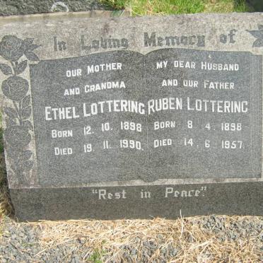 LOTTERING Ruben 1898-1957 &amp; Ethel 1898-1990