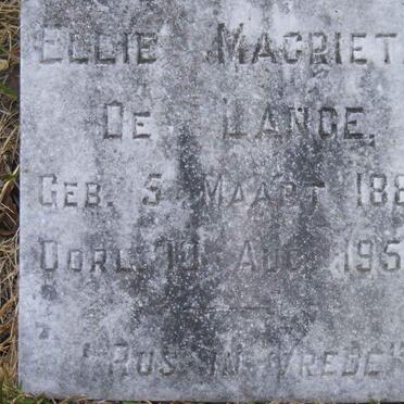 LANGE Ellie Magrieta, de 1882-1950
