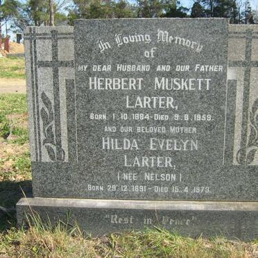 LARTER Herbert Muskett 1884-1959 &amp; Hilda Evelyn NELSON 1891-1973